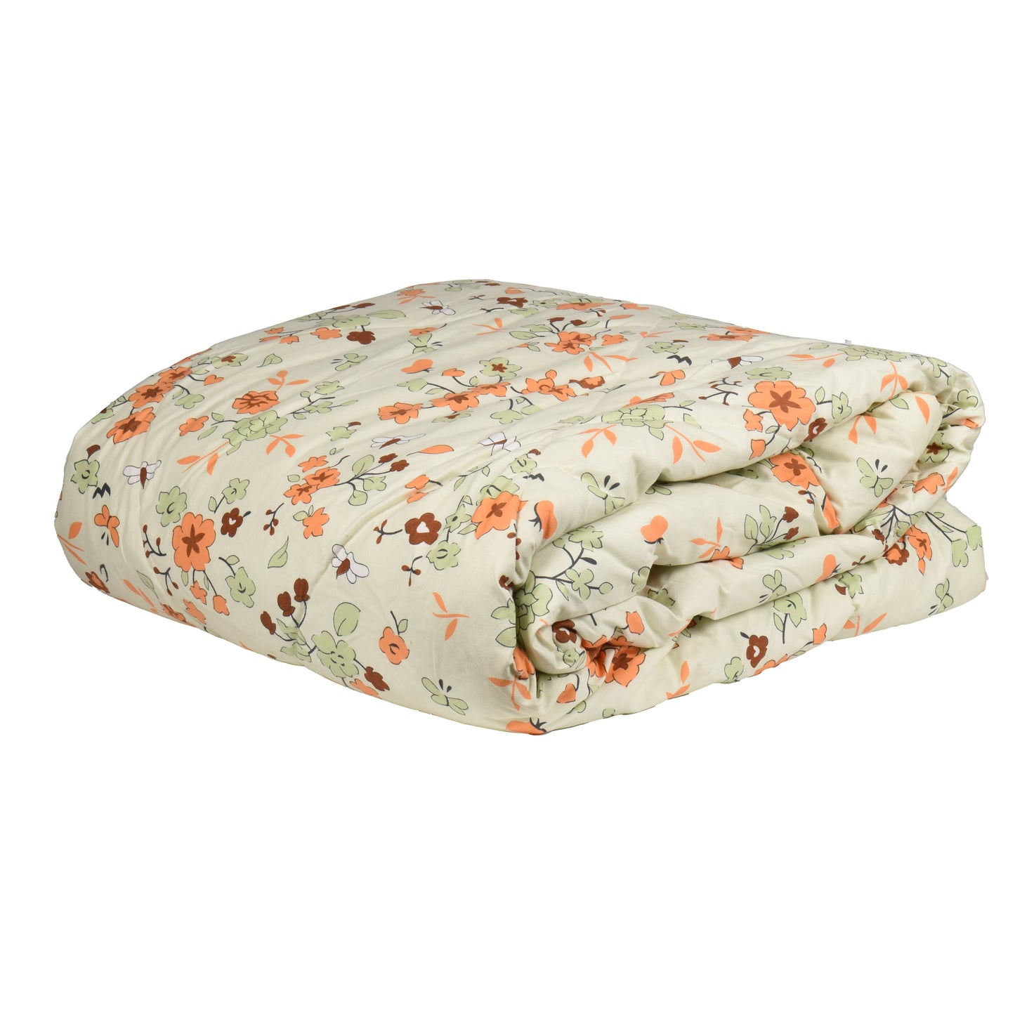 Floral Beige - Nordic Life Double Bed Microfibre Comforter