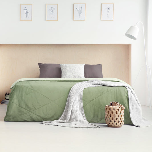 Chartreuse Green & Moon Green, Nordic Life Double Bed Microfibre Comforter 