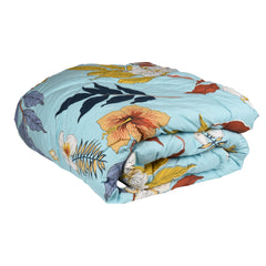 Floral Blue - Nordic Life Double Bed Microfibre Comforter (220x230 CM)