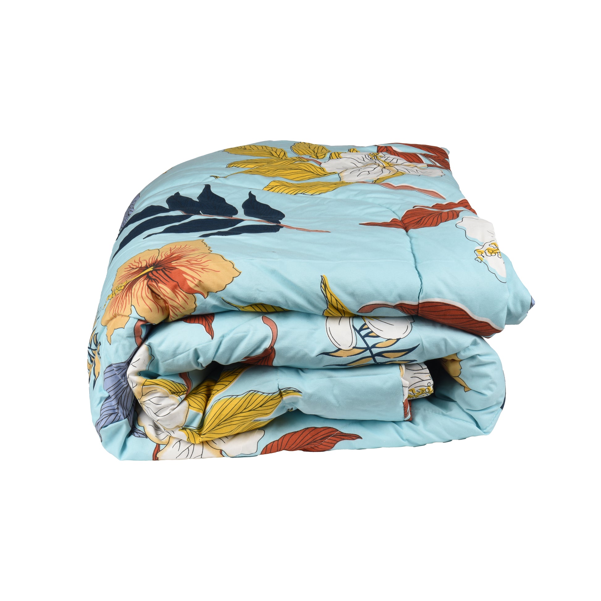 Floral Blue - Nordic Life Double Bed Microfibre Comforter 
