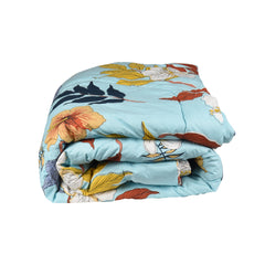 Floral Blue - Nordic Life Double Bed Microfibre Comforter (220x230 CM)