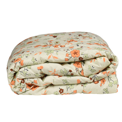 Floral Beige - Nordic Life Double Bed Microfibre Comforter
