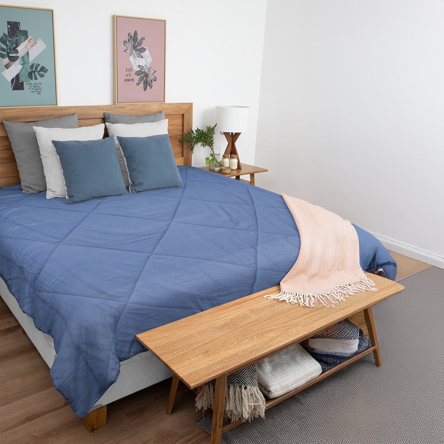 Pastel Purple & Lavender - Nordic Life Double Bed Microfibre Comforter