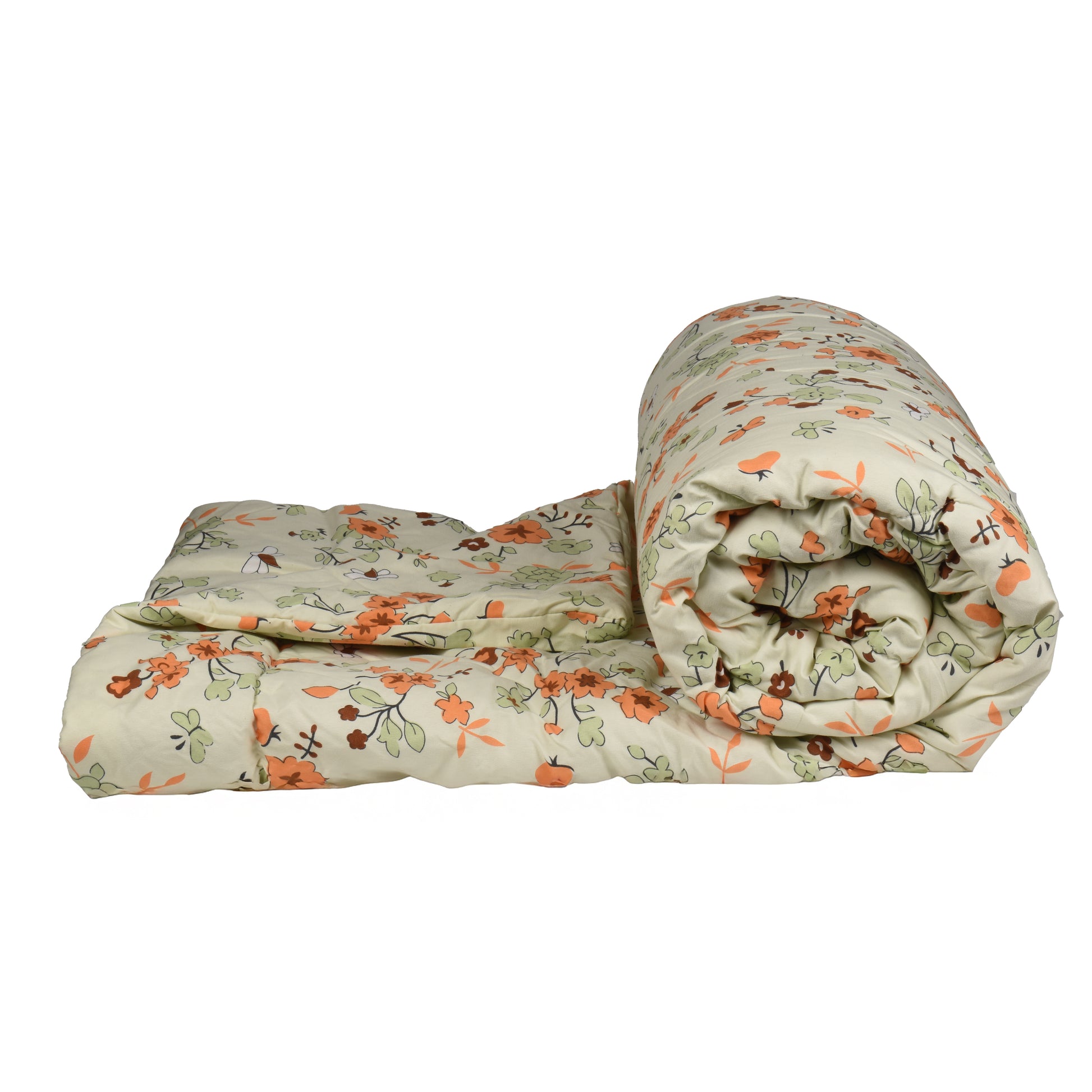 Floral Beige - Nordic Life Double Bed Microfibre Comforter