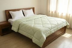Mint Maze - Nordic Life Double Bed Microfibre Comforter (220x230 CM)