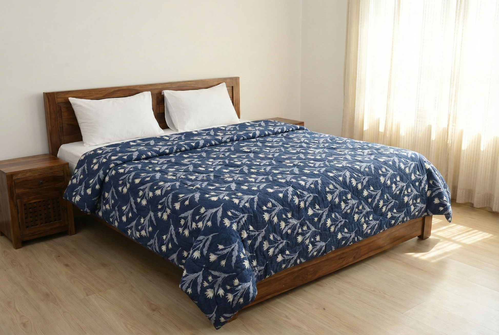 Blue Meadow - Nordic Life Double Bed Microfibre Comforter 