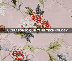 Nordic Life Floral Printed Ultrasonic Bedcover | Microfiber Double Bed Comforter | Lightweight All-Season AC Blanket | Soft Summer Quilt (90x90 Inches)