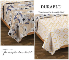 Nordic Life Reversible Microfiber Dohar – Lightweight, Ultra-Soft & Breathable All-Season Double Bed Blanket (90x86 Inches)