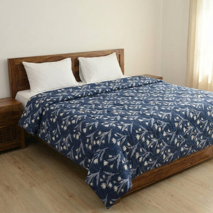 Blue Meadow - Nordic Life Double Bed Microfibre Comforter  (220x230 CM)