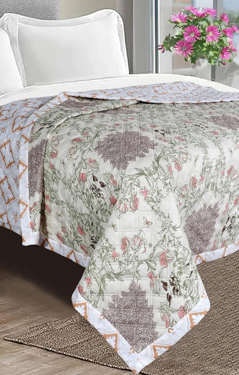 Nordic Life Ultrasonic Microfiber Bedcover – Lightweight AC Blanket & Decorative Quilt