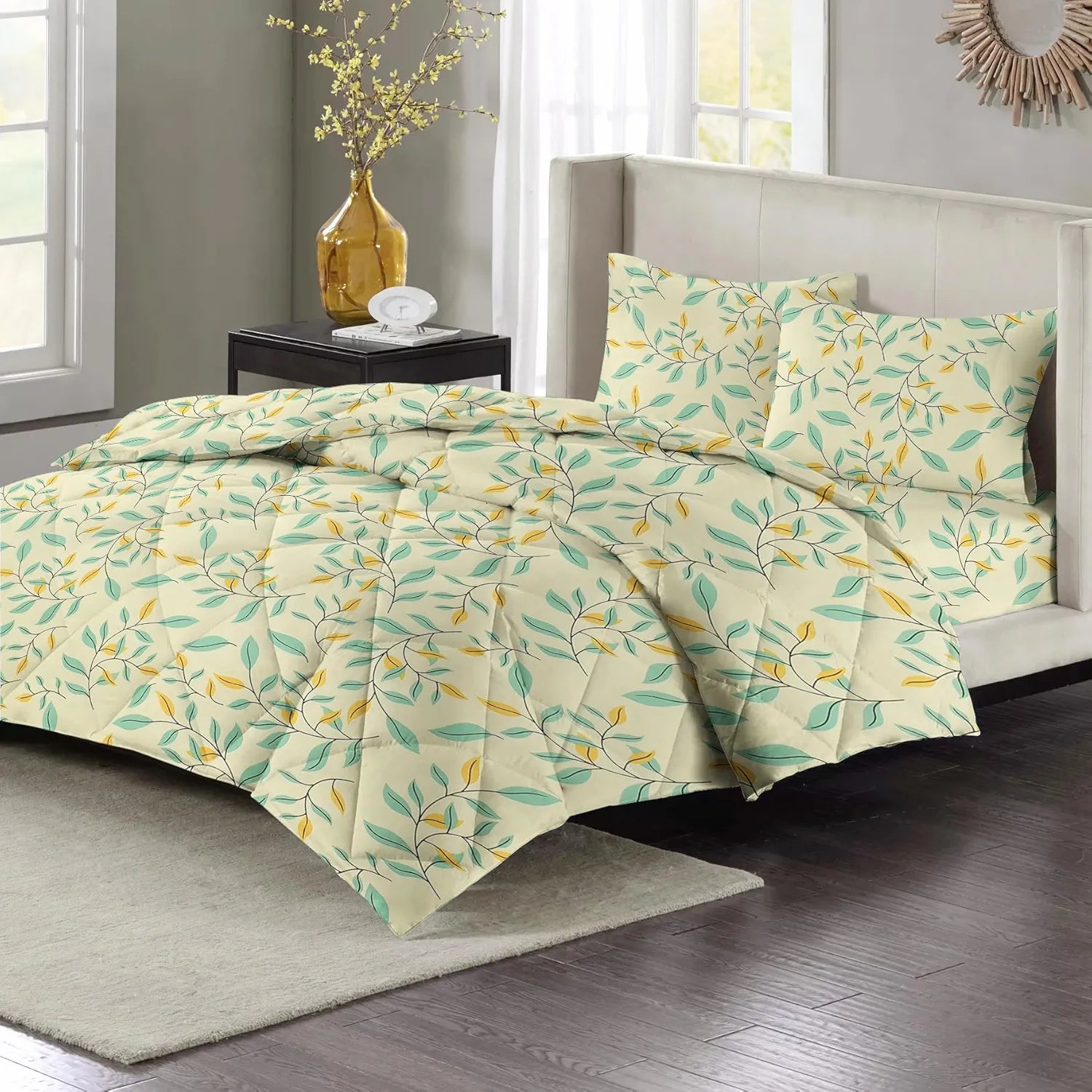 Nordic Life Reversible Microfiber AC Comforter – 220 GSM, All-Season King Size Quilted Blanket 