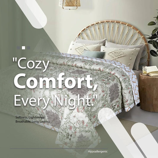 Nordic Life Ultrasonic Microfiber Bedcover – Lightweight AC Blanket & Decorative Quilt